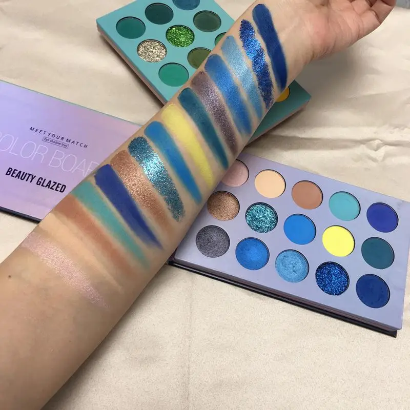 Paleta de Sombra Beleza Vitrificada Cores Brilho Fosco Fluorescente Rainbow Disk Destaque Tslm2 60 10 Beleza vitrificada 60 cores brilho fosco paleta