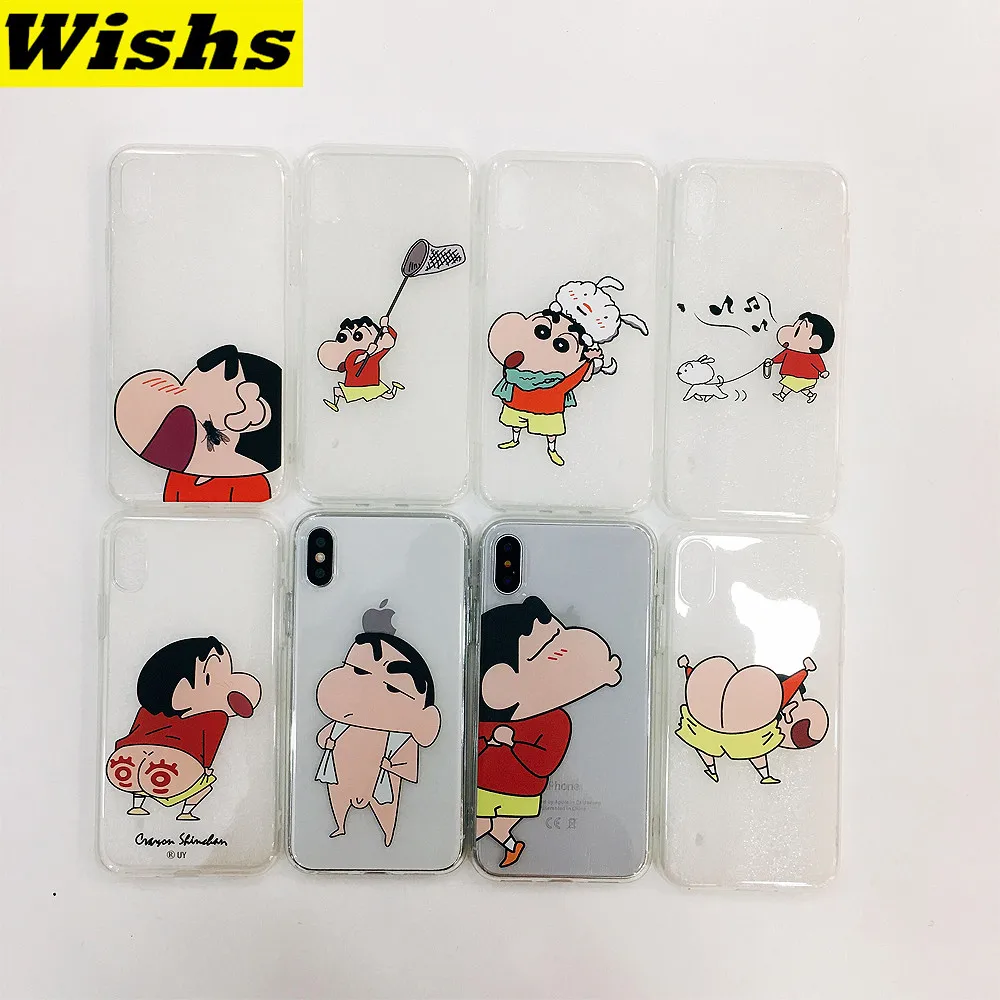 

For iPhone 11 Pro Max Japan Cartoon Crayon Shin-chan Cute Lovely Clear Phone Case for iPhone X XR Xs Max 6 6s Plus 7 8 Plus case