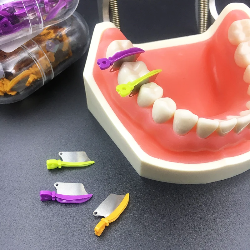 

50Pcs/box Dental Wedge Knife Prime Teeth Interproximal Plastic Wedge Knife Dental Stainless Steel Matrix
