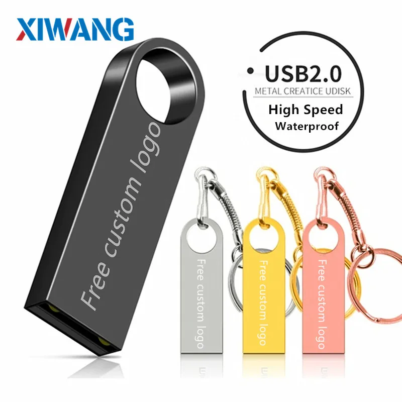 

Metal Pendrive 128GB flash drive usb 2.0 flash disk 64GB 32GB pen drive 16GB 8GB 4GB Wholesale USB memory stick free print logo