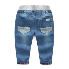 Детская одежда; стиль; коллекция года; джинсовые брюки для мальчиков; сезон осень; корейский стиль; плотные модные детские брюки из натурального хлопка с v-образным вырезом