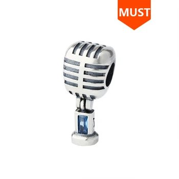

New arrival diy microphone charms beads fit authentic Europe charm bracelets silver 925 original jewelry for Valentine's Day