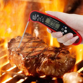 

Instant Read Meat Thermometer, Digital Thermometer with Backlight / Calibration, Waterproof Ultra Fast Food Thermometer