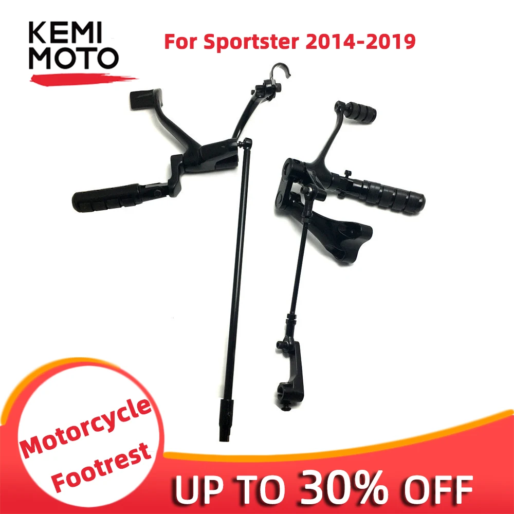 

Motorcycle Black Forward Control Foot Pegs Levers Linkage Complete Kit For Sportster XL 1200 883 iron 2014-2018 Footrest