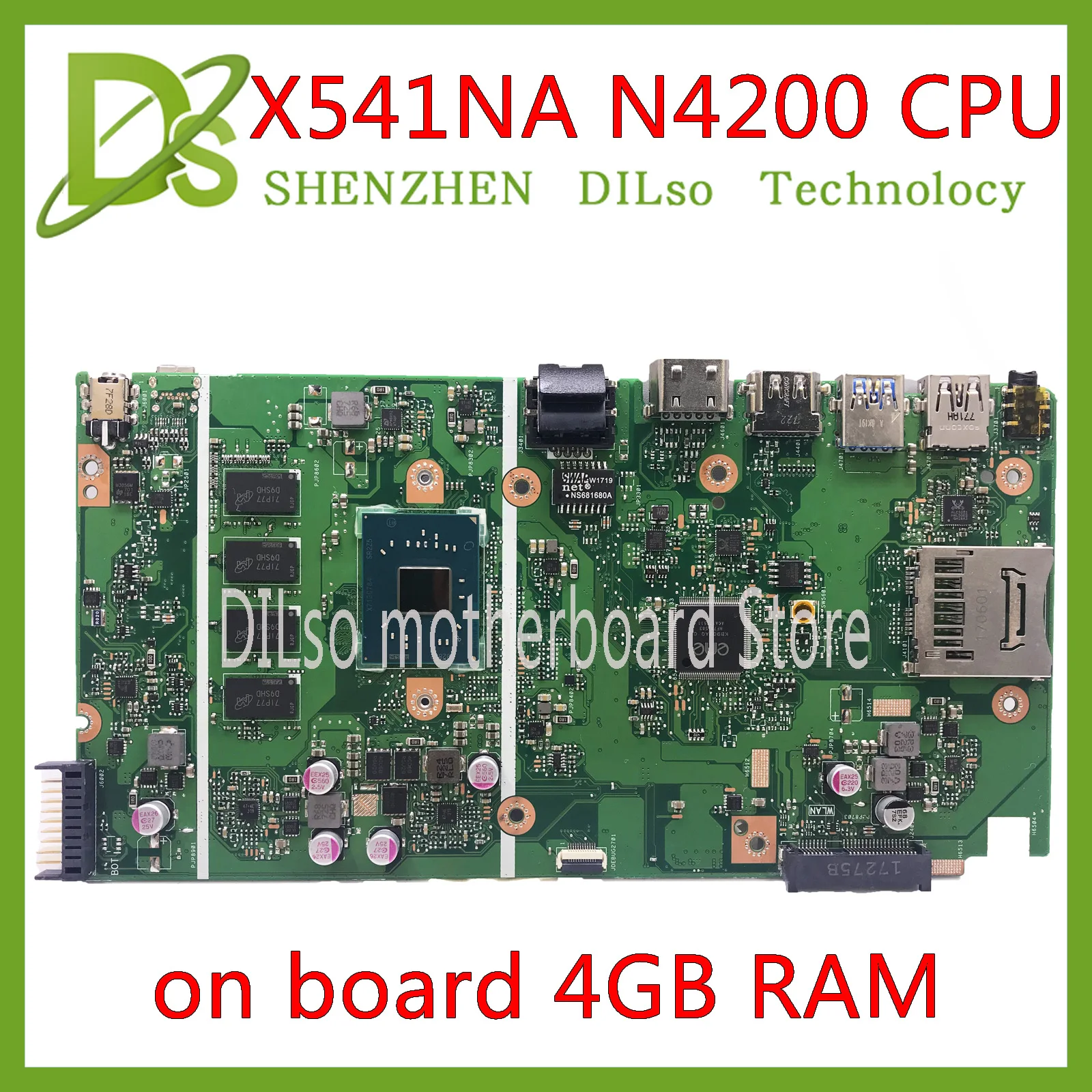KEFU X541NA REV2.1 подходит для ASUS X541N N4200 материнская плата с процессором ноутбука 4 Гб