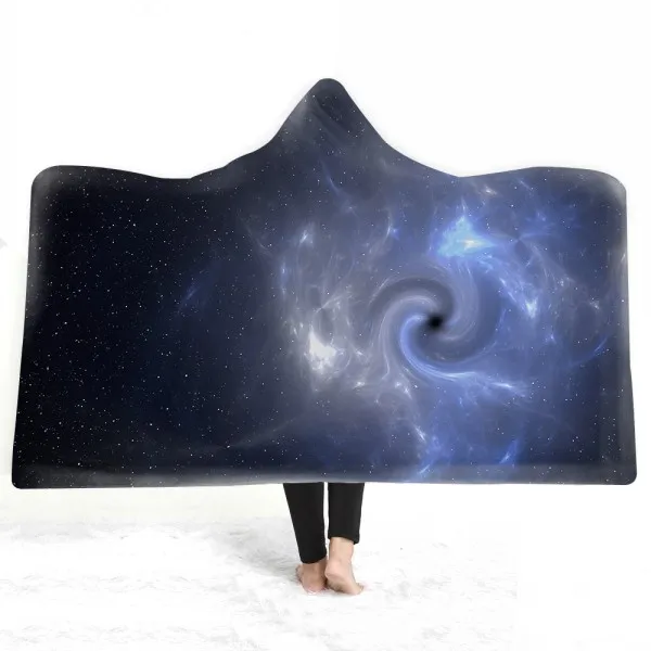 Color-30 Космическое Галактическое одеяло, ночное небо, 3D принт, звезды, с капюшоном, пледы, одеяло, для взрослых, домашнее, теплое, толстое, одеяло, пригодное для носки, шерпа, одеяло - Цвет: Color-30