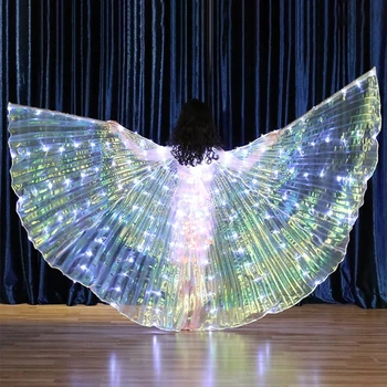 

LED Butterfly Wings Girls Belly Dance Costumes Glowing Performance Clothing for Carnival Stage Halloween Christmas Party