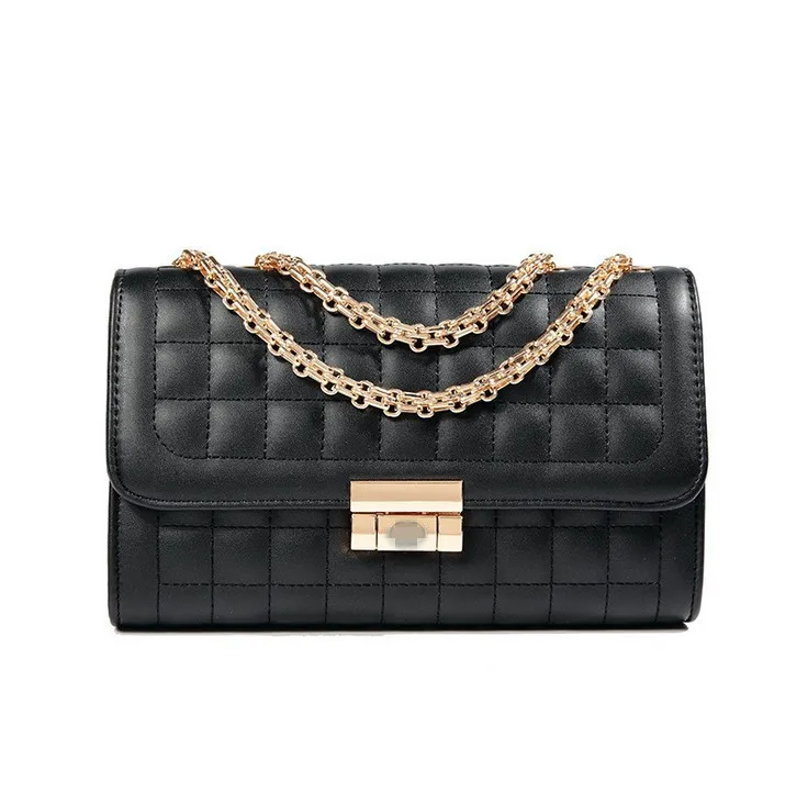 

2018 Spring And Summer New Style Korean-style WOMEN'S Fashion Handbag Rhombus Chain Lock Shoulder Bag Manufacturers Direct Selli