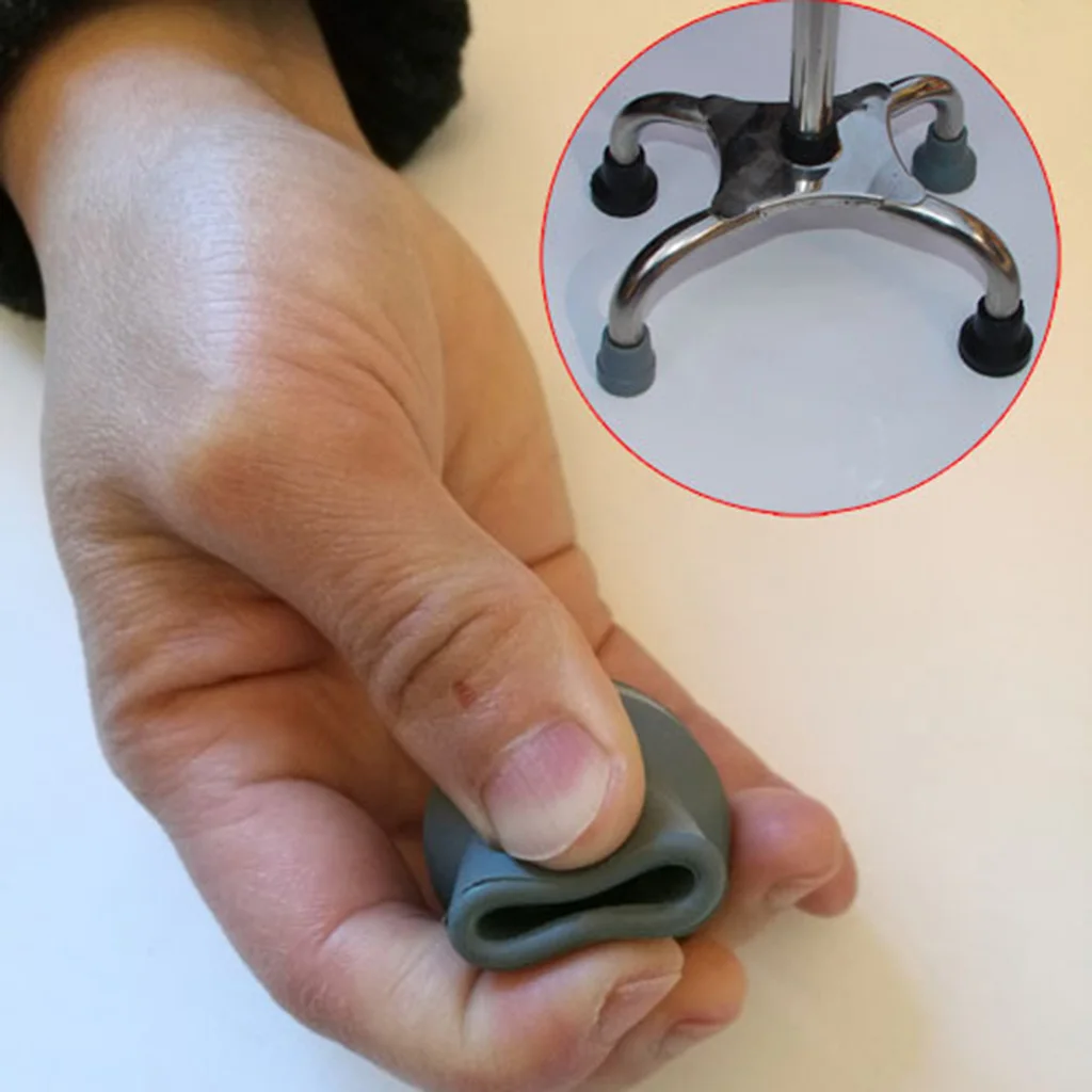4Pcs Rubber Cane & Walker Tips - Anti Skid Chair Leg Tips Caps, Trekking Pole Tips Protectors , Anti-skid
