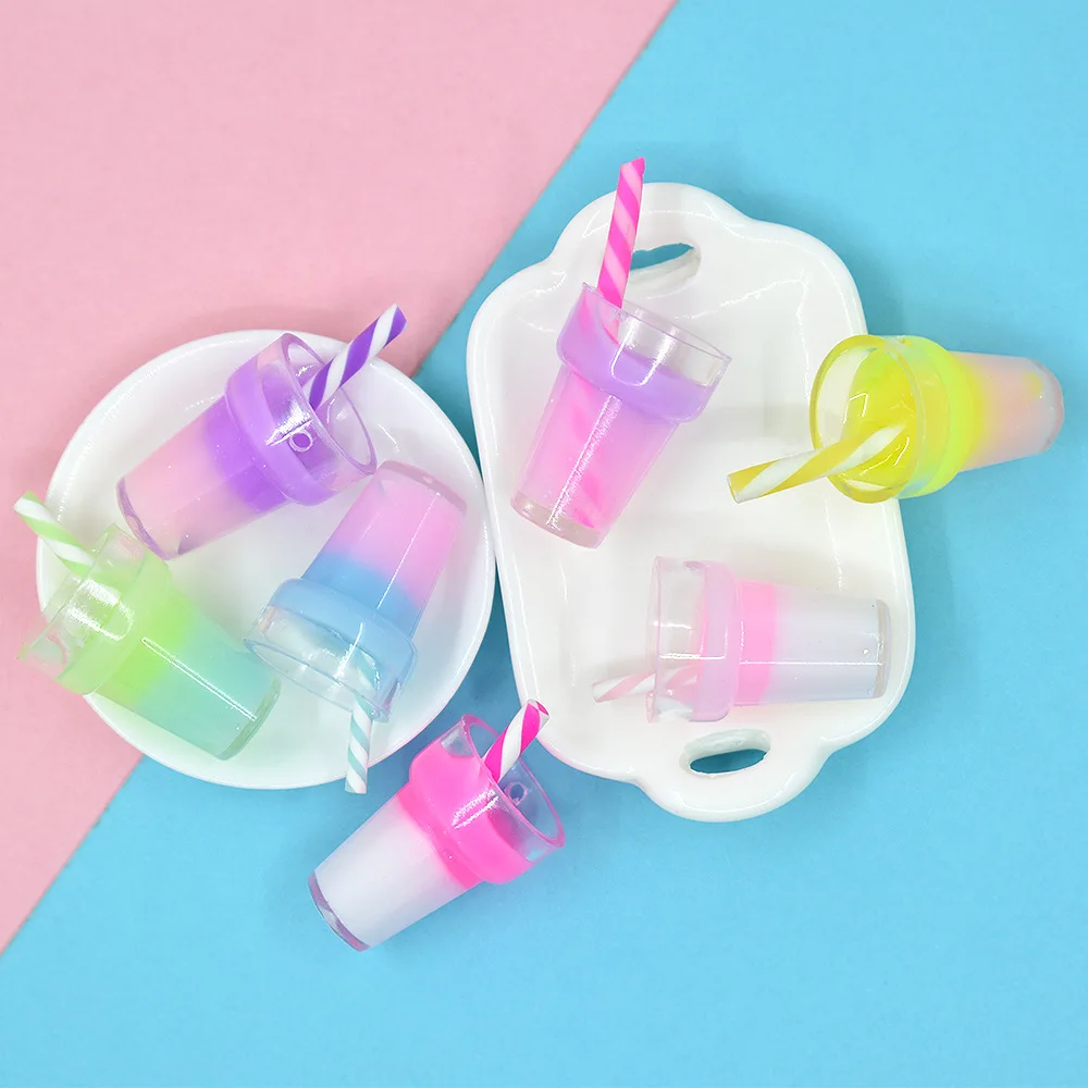 仿真迷你果汁奶茶塑料杯 diy耳钉耳环配饰 娃娃屋