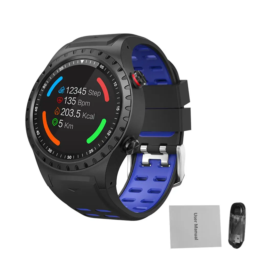 Blue Black SMA-M1 gps спортивные часы Bluetooth Вызов мульти-спортивный режим компас высота Спорт на открытом воздухе Смарт часы - Цвет: Blue Black