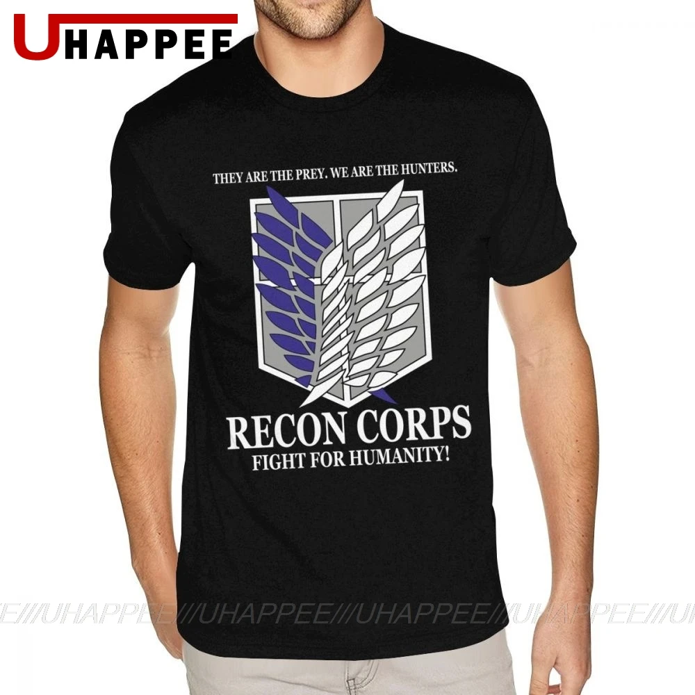 Очень большая футболка Recon Corps Attack On Titan Мужская в стиле панк-рок брендовая с