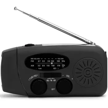 

Multifunctional Solar Hand Crank Dynamo ABS Self Powered AM/FM Weather Radio Emergency LED Flashlight Power Bank 1 Set