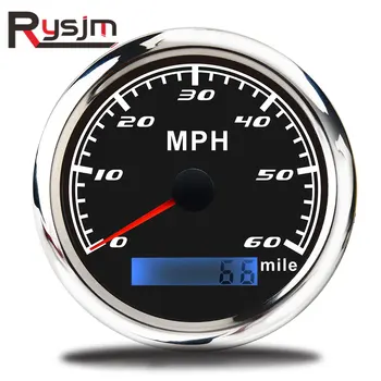 

85mm Marine Boat ATV Digital GPS Speedometer Gauge 0-60MPH 30MPH 120MPH With speed sensor motorcycle Waterproof 24V speed meter