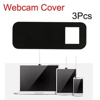 

3pcs Plastic Camera Shield Stickers Notebook PC Tablet PC Mobile Anti-Hacker Peeping Protection Privacy Cover black (Square)