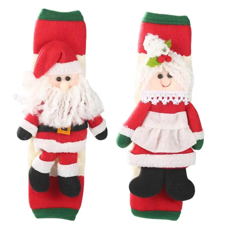 

2pcs/set Christmas Fridge Microwave Oven Door Handle Cover Protective Glove Christmas Decoration for Home