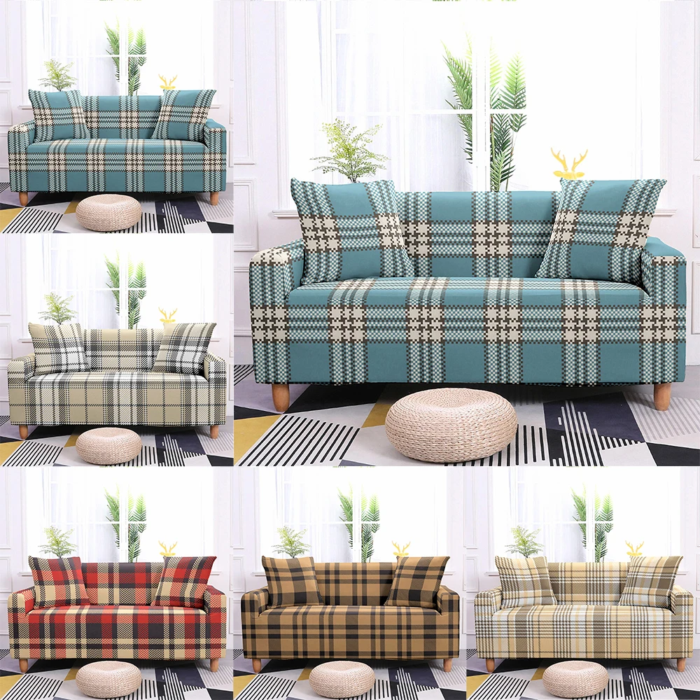 

Lattice Elastic Slipcovers Sofa Cover Cotton Elastic Sofa Cover Living Room Couch Cover Sofa Towel Single/Two/Three/Four-seater