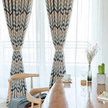 

Simple Modern Geometric Mosaic Printing Curtains for Living Dining Room Bedroom.