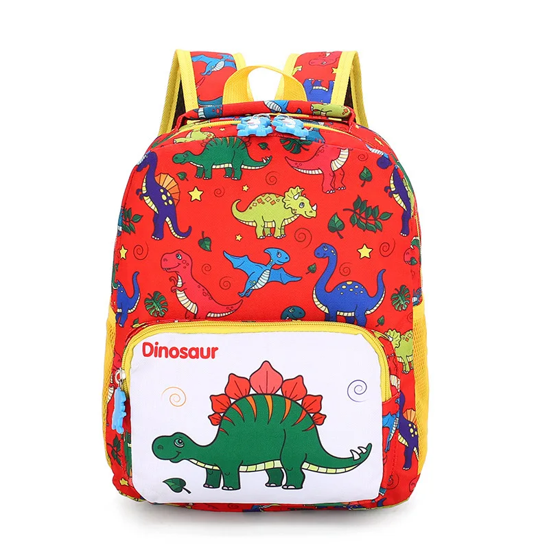 Пижама с динозавром для детей школьные ранцы для мальчиков Детский сад рюкзаки школьные сумки для девочек милые Животные детская школьная сумка мочила для детей - Цвет: B Red