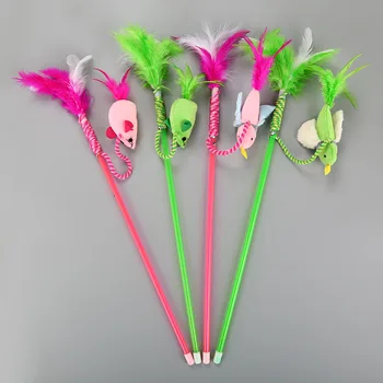 

Color Feather Mouse Cat Teaser Pet Supplies Christmas Color Toy New Products