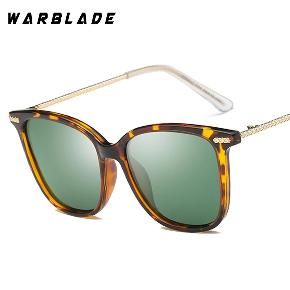 leopard green WarBLade поляризационные женские солнцезащитные очкив ретро стиле с металлической оправой солнцезащитные очки знаменитые женские брендовые дизайнерские очки - Цвет линз: leopard green