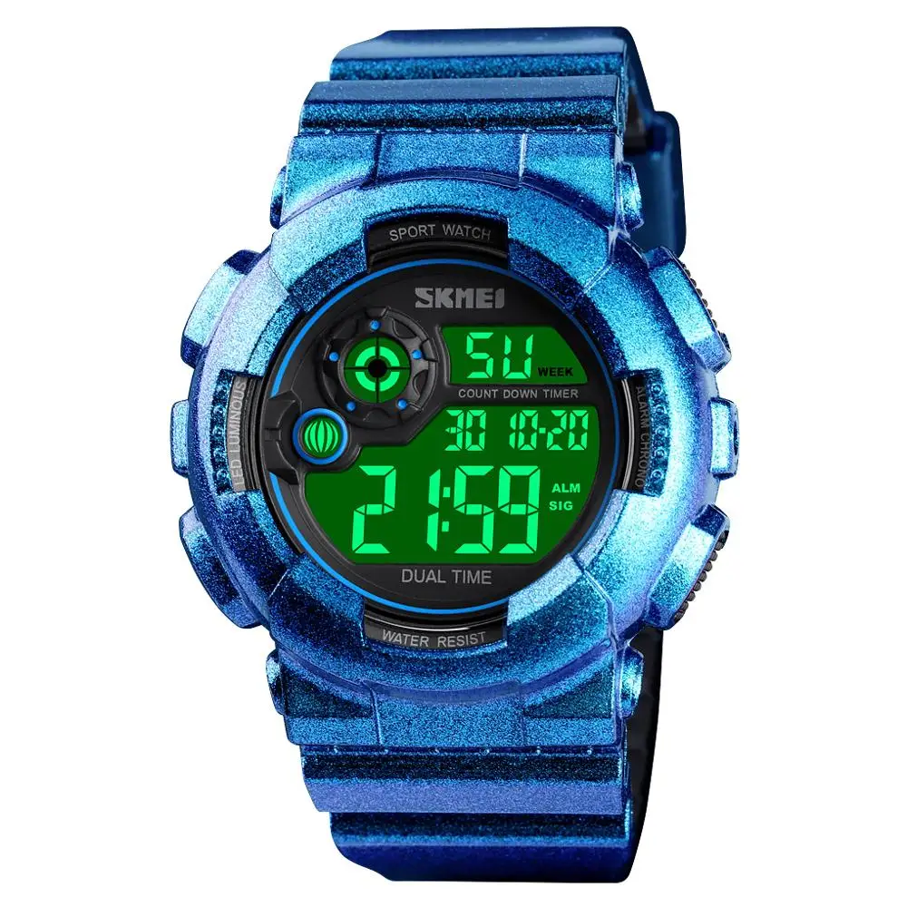 SKMEI Watch Luxury Men's Watches Waterproof Sport Watch Fashion Military Stopwatch Countdown Bracelet Men Watch Digital Clock - Цвет: Blue