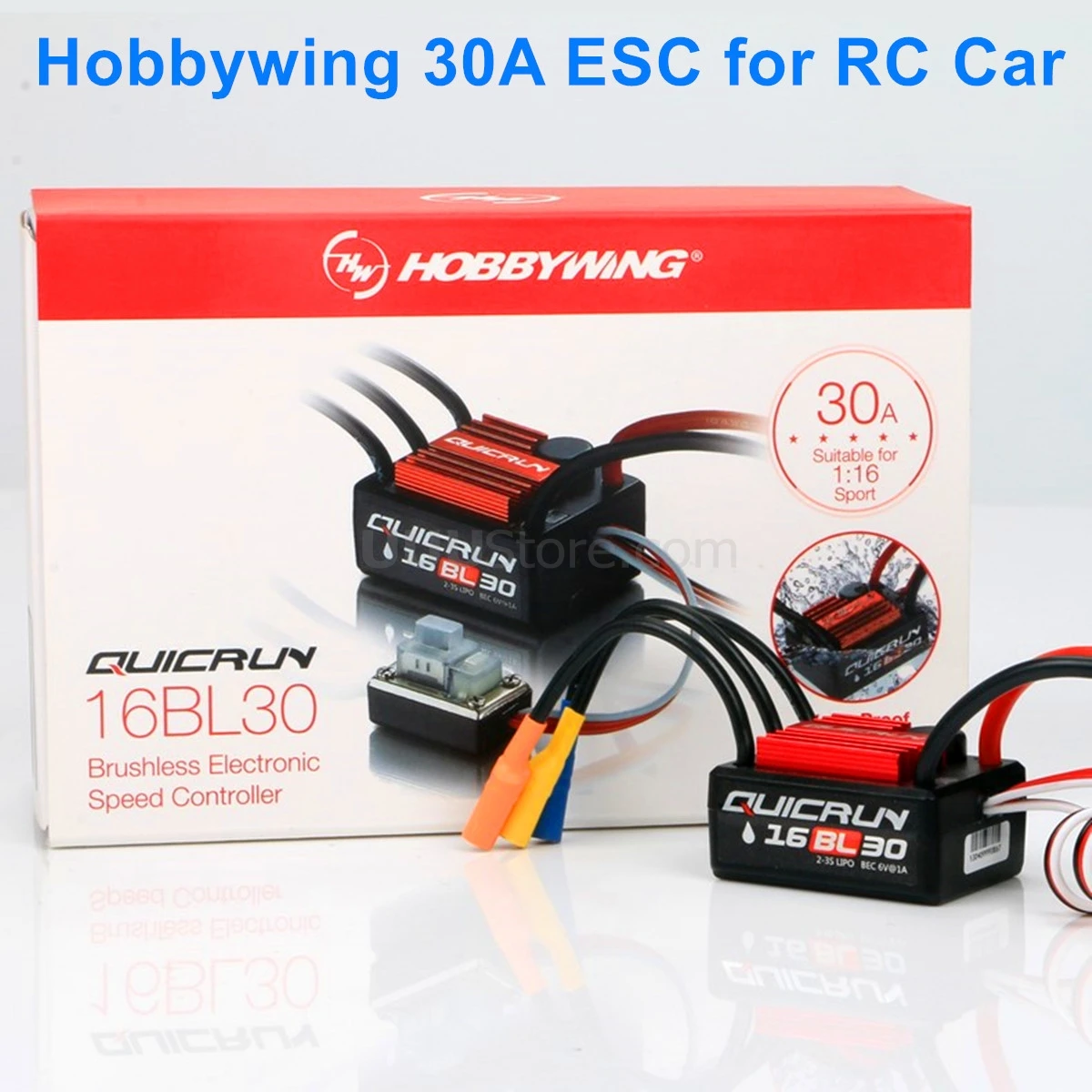 HobbyWing QuicRun 30A Waterproof And Brushless ESC WP-16BL30 For 1/16 RC Car 1