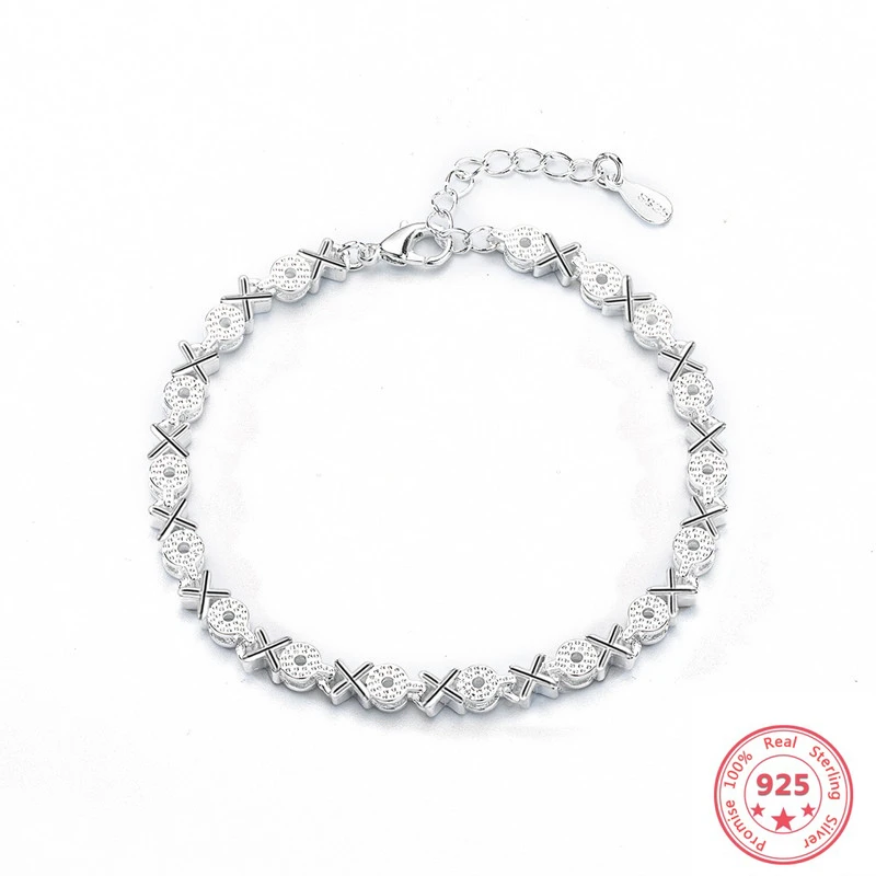 925 Серебряный граненый фианит браслет для женщин Мода Pulseras Plata De 925 Mujer Dainty Bizuteria драгоценный камень 925 Ювелирный Браслет кольцо gümüş серебряные украшения кулоны