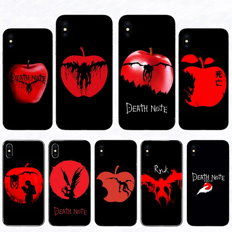 Аниме комиксы Манга Death Note арт дизайн черный чехол в виде ракушки телефонные