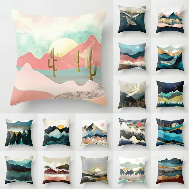 

Bed Home Sofa Landscape Throw Cover Pillow Case Waist Decoration Cushion Nature