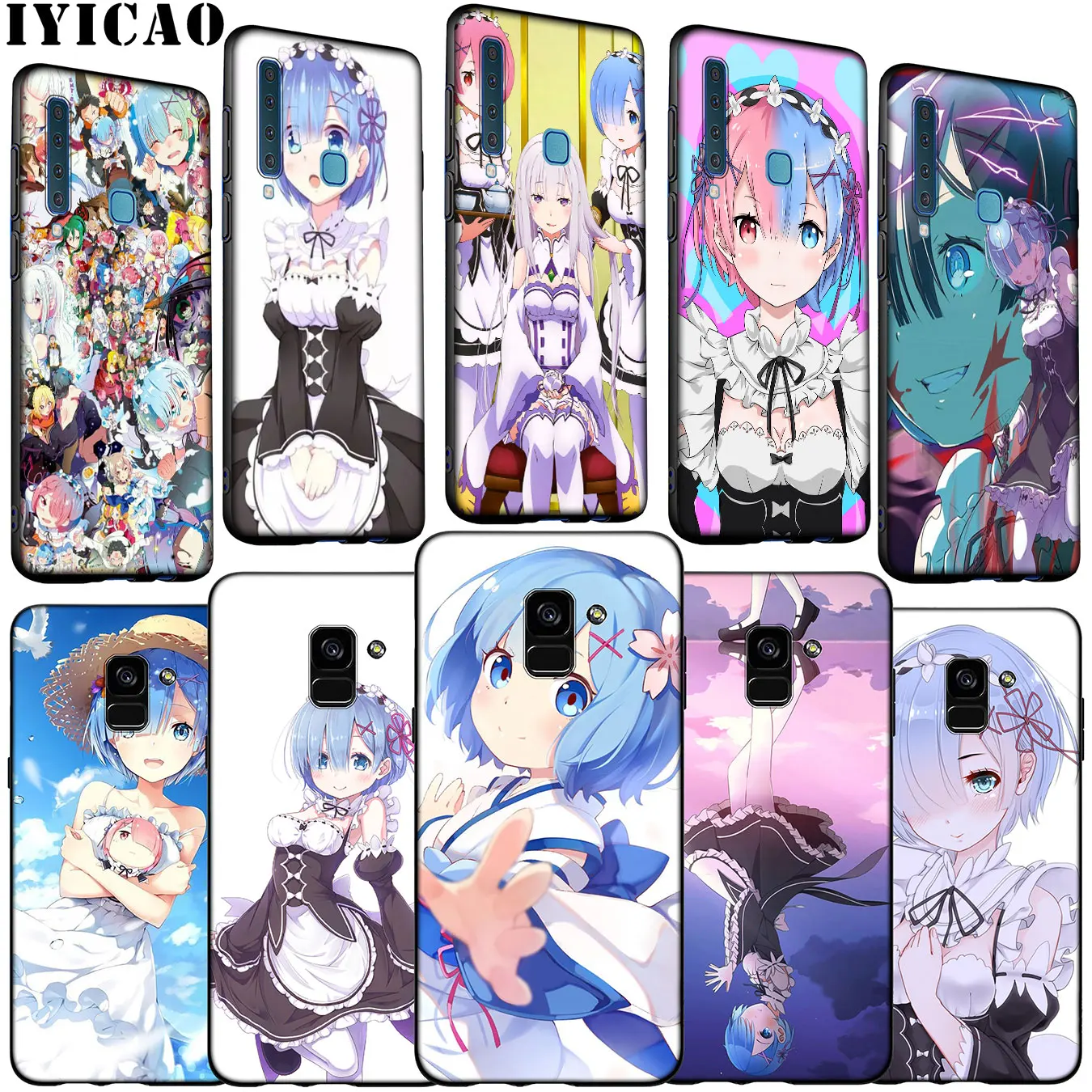 Аниме Rem Re Zero emilia Мягкий силиконовый чехол для телефона Samsung Galaxy A6 A7 A8 A9 2018 A3 A5 2016 2017