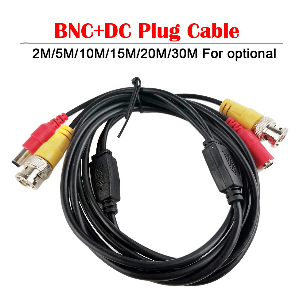 Sistema de grabación de cámara DVR, 2M/5M/10M/15M/20M/30M, Cable de vídeo CC, Cable de vigilancia de seguridad BNC