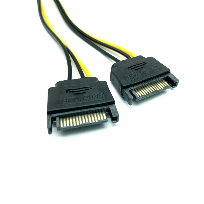 SATA Dual 15Pin M to PCI-e 6 Pin F Power Supply Cable - 6pin to SATA Y Splitter Adapter Description Image.This Product Can Be Found With The Tag Names Automotive, Beauty Health, Computers Electronics, Fashion, Home Garden, Online shopping, Phones Accessories, Toys Sports, Weddings Events