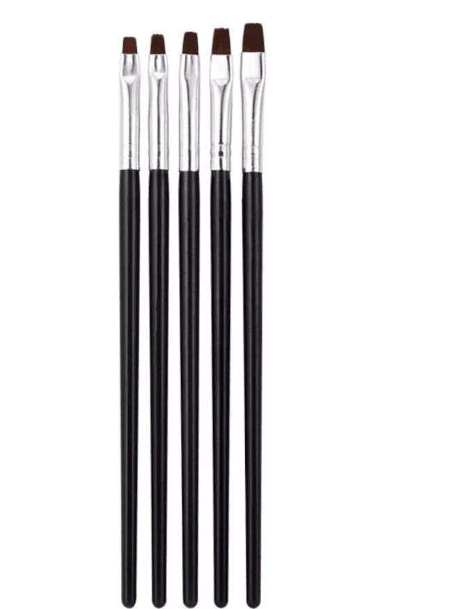 5 pc Brush Липкие Стразы, прочный и клей 8 мл, клей для ногтей, клей для маникюра кончиков ногтей прозрачный УФ-гель, маникюрный набор, гель для ногтей - Цвет: 5 pc Brush
