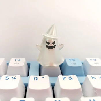 

Personality cute keycap cartoon luminous transparent little devil death pumpkin diy mechanical keyboard decoration stereo PBT