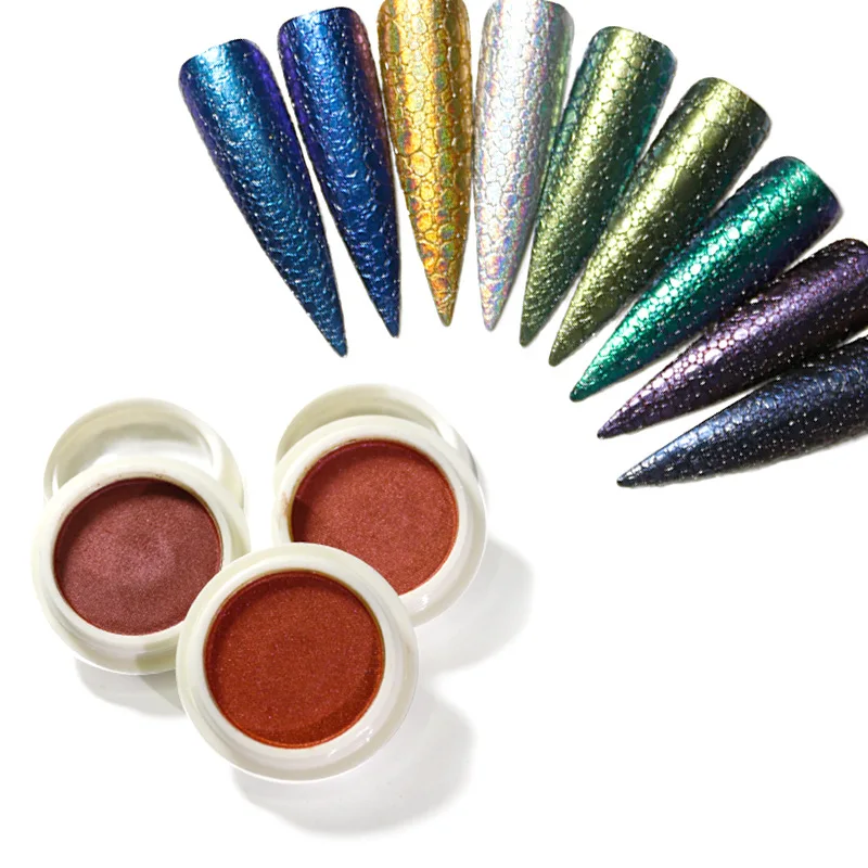 

1box nail art solid laser golden silver glitter nails optical chameleon mirror magic mirror powder glitter nail decoration nails