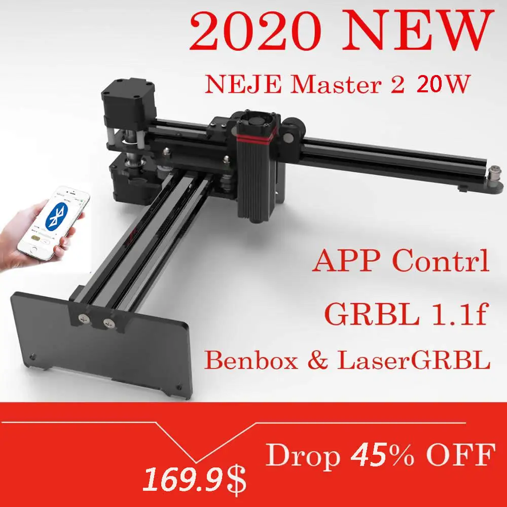 NEJE Master 2 20W desktop Laser Engraver and Cutter - Laser Engraving and Cutting Machine - Laser Printer - Laser CNC Router NEJE Master 2 20W desktop Laser Engraver and Cutter - Laser Engraving and Cutting Machine - Laser Printer - Laser CNC Router