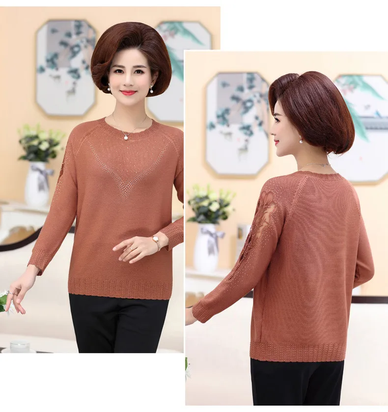 XJXKS Fashion hollow all-match exquisite women sweater autumn winter new plis size wool knitted sweater women pullover