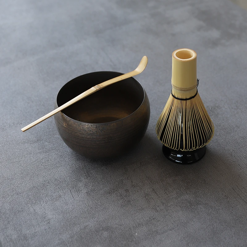 LUWU traditional matcha sets natural bamboo matcha whisk ceremic bowl with chasen holder