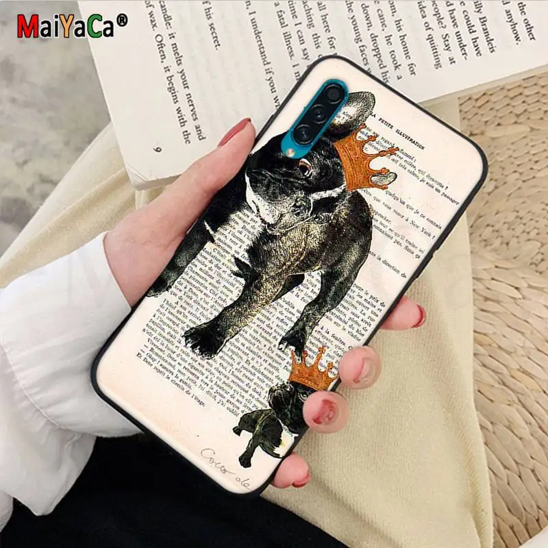 Book newspaper background Cute French Bulldog