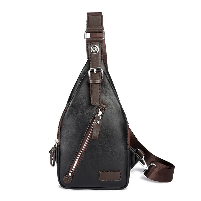 Black Chest bag Лидер продаж, брендовая нагрудная сумка, мужская спортивная сумка Zippe, вместительная нагрудная сумка, черный пояс, сумка на плечо, мужская кожаная сумка-мессенджер - Цвет: Black Chest bag