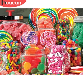 

HUACAN DIY Pictures By Number Kits Candy Painting By Numbers Food Hand Painted Paintings Art Drawing On Canvas Gift Home Decor