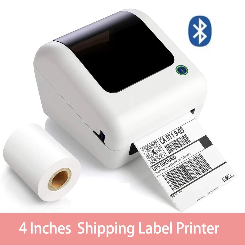 Bluetooth Thermal Shipping Label Printer 4x6, Bluetooth Support PC and Mobile Compatible with Ebay, Shopify, Etsy, USPS