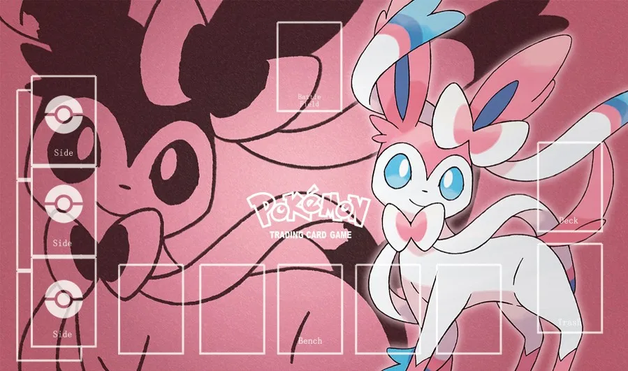 

Takara Tomy PTCG Accessories Pokemon Card Board Game Playmat Sylveon Toys for Children