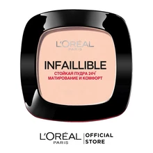 L'Oreal Paris Стойкая компактная матирующая Пудра компактная "Infaillible 24ч" оттенок 123 Теплый ванильный, 9г