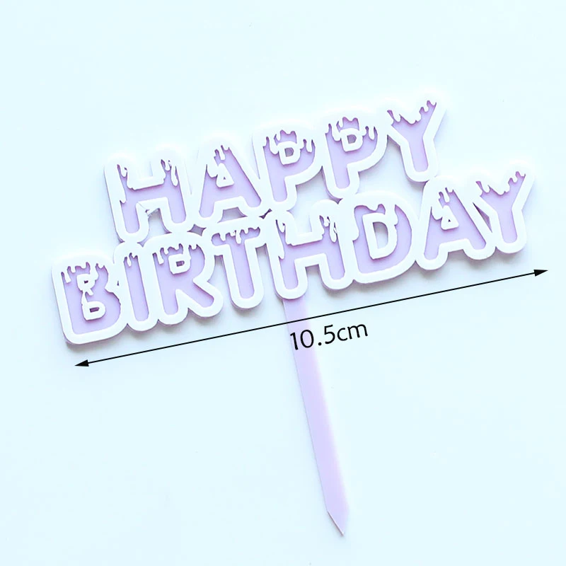 Happy Birthday DIY Cake Top Flag Acrylic Cake Topper Party Cake Decorations Baby Shower Boy Birthday Party Wedding Supplies