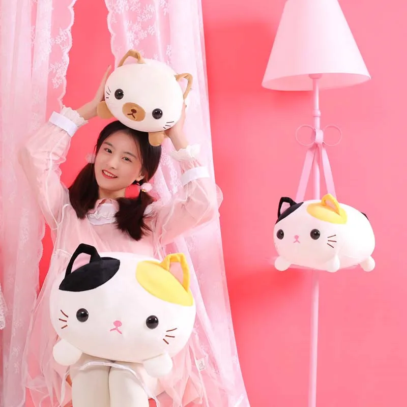 35/45 см Kawaii Лежа кошка плюшевая подушка Детская милые мягкие животных кошки игрушки кукла прекрасный Игрушки для девочек день рождения, День Святого Валентина подарок