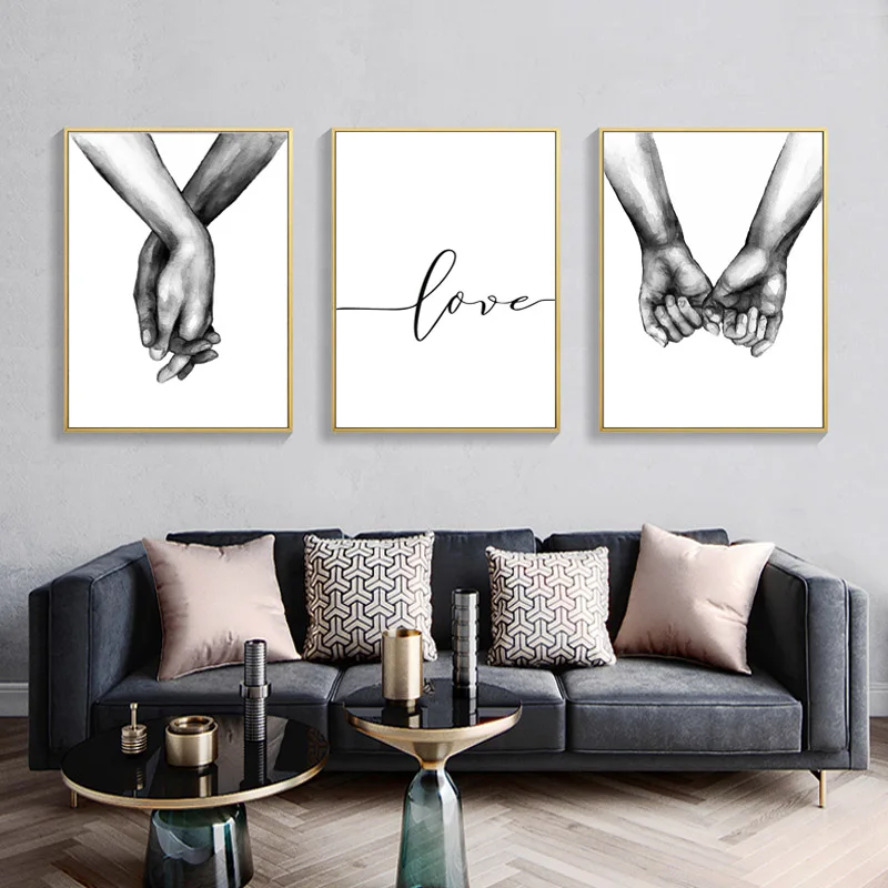 Hold Hands Lover Full Square/Round DIY 5D Diamond Painting Cross Stitch Kits Mosaic Embroidery Black and White Love Wall Picture | Дом и сад