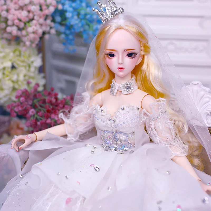 Dream Fairy 1/3 bjd кукла 62 см, кукла на заказ, Золотая одежда для волос, обувь, корона, подарок для девочки