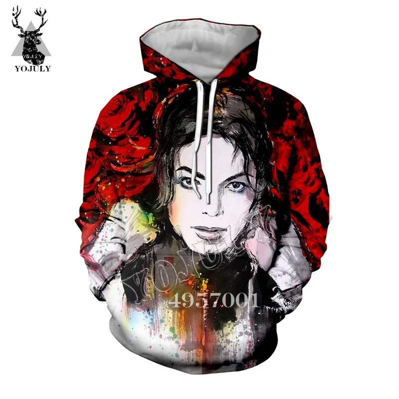 13 YOJULY для мужчин хип-хоп пуловер толстовка унисекс модная повседневная MJ уличная с капюшоном топы Майкл Джексон 3D печать Толстовка Y228 - Цвет: 13